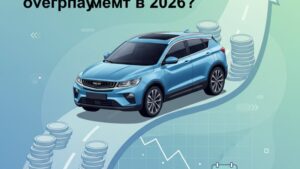 Современная иллюстрация на тему автокредита Geely Cool в Челнах, снижение переплаты в 2026 году.