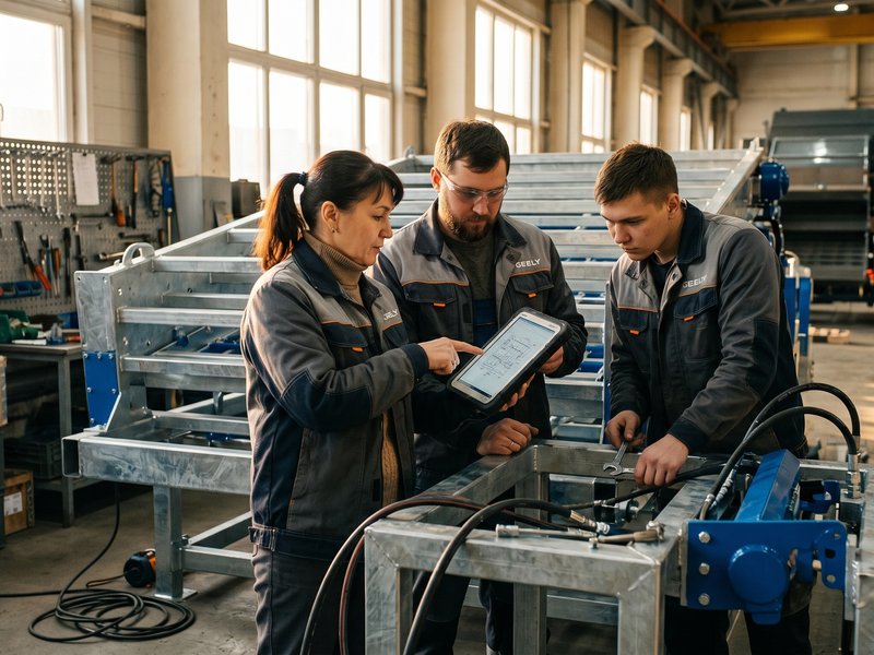 Команда Geely Cool Челны обсуждает условия кредитования, современный офис, рабочий процесс.